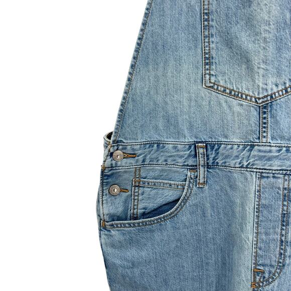 Levi's Original Overalls Jeans Denim Medium Light Wash Blue Size Large - Picture 7 of 16